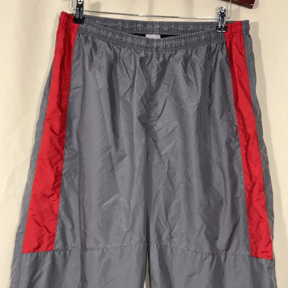 Vintage Nike Windbreaker Track Pants Mens Large Gray Red Mesh Lined Y2K Joggers